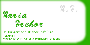 maria hrehor business card